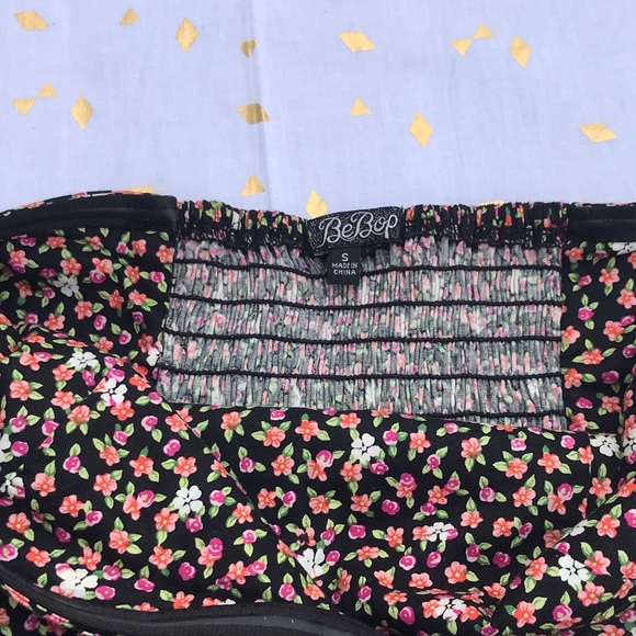 NWOT Black and Floral Strapless Dress S - Picture 11 of 16